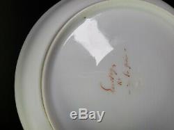 Antique French HAND PAINTED JEWELED Choisy-Le-Roi PORCELAIN Cup and Saucer