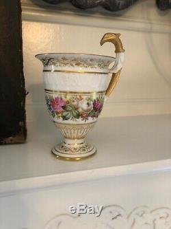 Antique French Sevres M Imp Le De Porcelain Rare Zoomorphic Eagle Head Gilt Cup