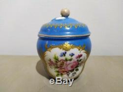 Antique French Sevres Porcelain Tea Set 19th C Cherub Painted Exceptional