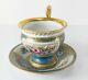 Antique French Sevres Type Teacup And Saucer Floral Gilt Decoration