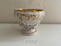 Antique German F. A. Schumann SPM Porcelain Cup & Saucer Floral & Gold Decoration