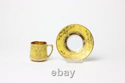 Antique German Fraureuth Dresden Porcelain Demitasse Miniature Cup and Saucer
