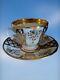 Antique German Kpm Porcelain Cup & Saucer Heavy Gold Decoration 19th C