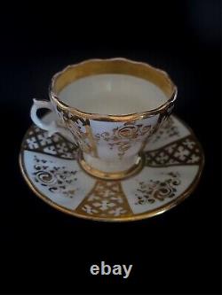 Antique German KPM porcelain Cup & Saucer heavy Gold Decoration 19th C