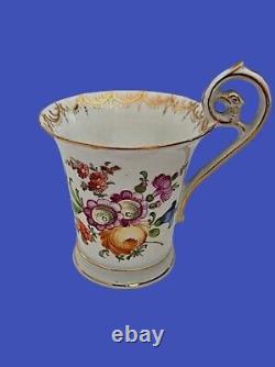 Antique German Schlesische Louis Levensohn Porcelain Cup & Saucer Swan Handle