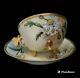 Antique Guerin Limoges Wg & Co Hand Painted Tea Cup & Saucer Dragonfly Handle