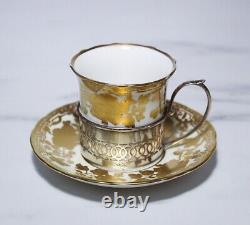 Antique HAMMERSLEY & Co. England Gold Gilt Hand Decorated Porcelain Cup & Saucer