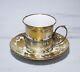 Antique Hammersley & Co. England Gold Gilt Hand Decorated Porcelain Cup & Saucer