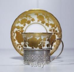 Antique HAMMERSLEY & Co. England Gold Gilt Hand Decorated Porcelain Cup & Saucer