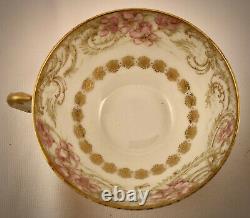 Antique Haviland Limoges Tea Cup & Saucer. Beautifully Gilded