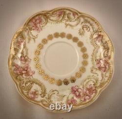 Antique Haviland Limoges Tea Cup & Saucer. Beautifully Gilded