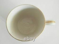 Antique Hochst Porcelain Coffee Can And Saucer Painted With Vases