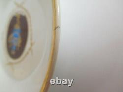 Antique Hochst Porcelain Coffee Can And Saucer Painted With Vases