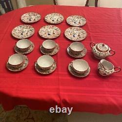 Antique Japanese Eggshell 20 Pc Porcelain Tea Cup & Saucer Lithopane Geishas