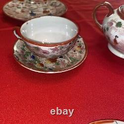 Antique Japanese Eggshell 20 Pc Porcelain Tea Cup & Saucer Lithopane Geishas