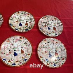 Antique Japanese Eggshell 20 Pc Porcelain Tea Cup & Saucer Lithopane Geishas