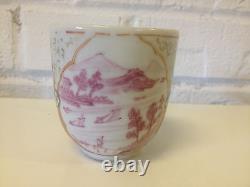 Antique Japanese Likely Meiji Period Porcelain Cup & Saucer Various Scenes