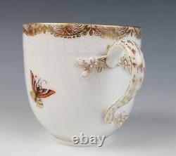 Antique KPM Berlin Cup & Saucer Birds Insects Gold 19th C. German Porcelain #B