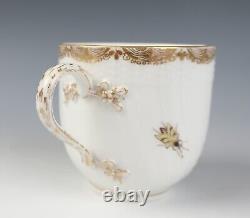 Antique KPM Berlin Cup & Saucer Birds Insects Gold 19th C. German Porcelain #B