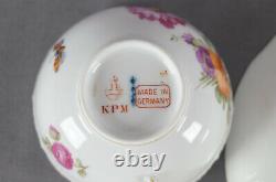 Antique KPM Berlin Hand Painted KPM74 Floral Butterfly & Gold Tea Cup & Saucer A