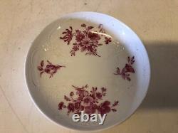 Antique KPM Porcelain Cup and Saucer with Pink Floral Decorations