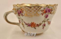 Antique Lamm Dresden Coffee Cup, Over Sized, Meissen Style (no saucer)