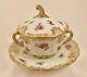 Antique Lamm Dresden Soup Cup & Saucer With Lid, Meissen Style