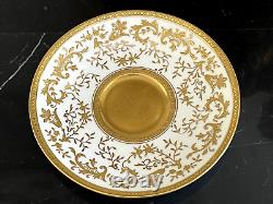 Antique Late 1800's Coalport Porcelain Gold Raised Decoration Cup and Saucer