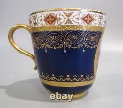 Antique MINTON A. B. DANIELL Hand Painted CHERUB Porcelain Cobalt Blue Gold Cup