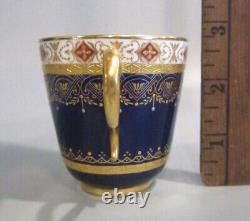 Antique MINTON A. B. DANIELL Hand Painted CHERUB Porcelain Cobalt Blue Gold Cup