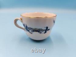 Antique Meissen Blue/Gold Dragon Pattern Cup and Saucer