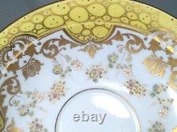 Antique Meissen Porcelain Cup & Saucer Thick Enamel Floral Decoration