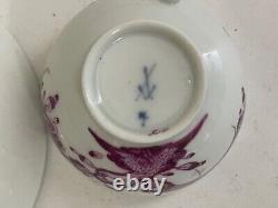 Antique Meissen Porcelain Possibly Marcolini Period Indian Flower Cup & Saucer