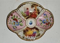 Antique Meissen Porcelain QUATREFOIL 7 Cups &Saucers+ DRESDEN COBALT/GOLD Lot