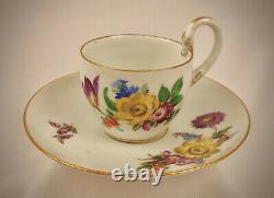 Antique Meissen Tea Cup & Saucer, Swan Handle