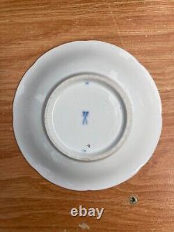 Antique Meisssen Porcelain Cup Saucer Set. Cobalt Blue & Gold Decor