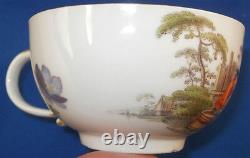 Antique Mid 18thC Meissen Porcelain Teniers Scene Cup & Saucer Porzellan Tasse