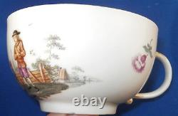 Antique Mid 18thC Meissen Porcelain Teniers Scene Cup & Saucer Porzellan Tasse