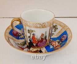 Antique Miniature Augustus Rex Porcelain Cup and Saucer