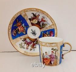 Antique Miniature Augustus Rex Porcelain Cup and Saucer