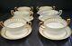 Antique Minton 19th C 6 Gold Encrusted Jeweled Bouillon Cups And Saucers Set Htf