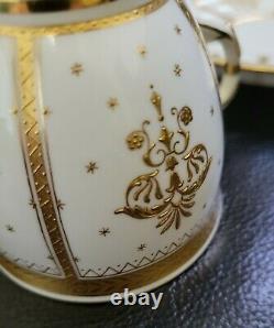 Antique Minton Raised Gold Encrusted Tea Cup And Saucer Ca 1896 Rare Panels HTF