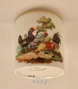 Antique Nymphenburg Demitasse Cup & Saucer, Hand Painted Chickens