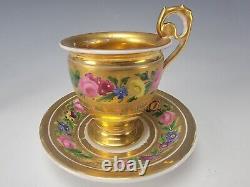 Antique OLD Paris c1820s/30s Porcelain Hand Painted Cup & Saucer
