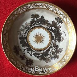 Antique Old Paris Porcelain Saucer Plate Dish 19th c. Empire 1800 1810