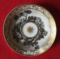 Antique Old Paris Porcelain Saucer Plate Dish 19th c. Empire 1800 1810