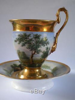 Antique Old Paris Porcelain (Vieux Paris) Cabinet Cup & Saucer