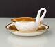 Antique P. L. Dagoty Empire Period Porcelain Swan Cup With Saucer 1804-1814