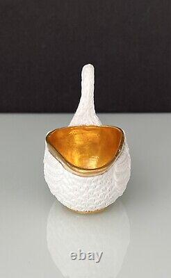Antique P. L. Dagoty Empire Period Porcelain Swan Cup with Saucer 1804-1814