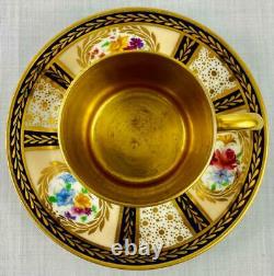 Antique Paragon Gold Gilt Lined Coffee Cup Can & Saucer Porcelain Queen Mary